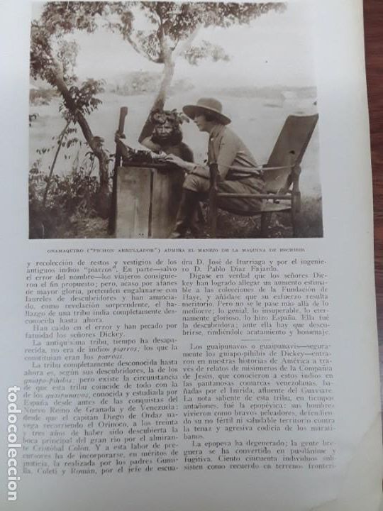 Coleccionismo de revistas y peri&oacute;dicos: UNA TRIBU OLVIDADA EN EL ORINOCO INDIOS PIRANOAS REVISTA A&Ntilde;O 1929