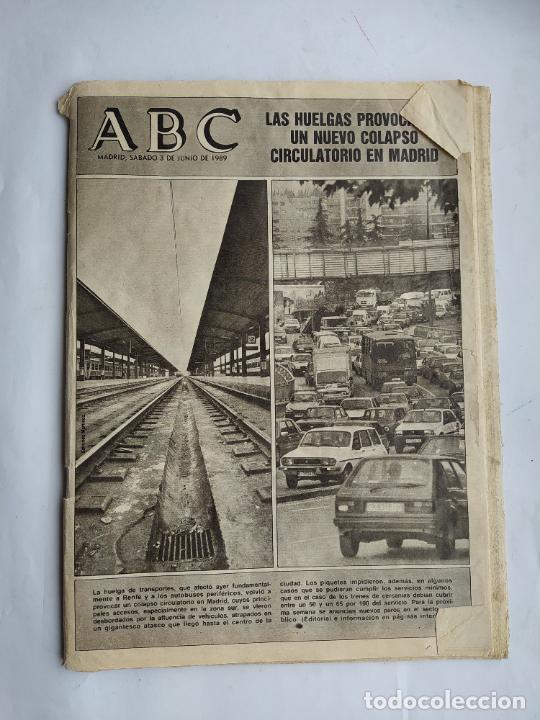 Coleccionismo de Revistas y Peri&oacute;dicos: DIARIO ABC 3 DE JUNIO DE 1989. LAS HUELGAS PROVOCAN UN NUEVO COLAPSO CIRCULATORIO MADRID TDK289B
