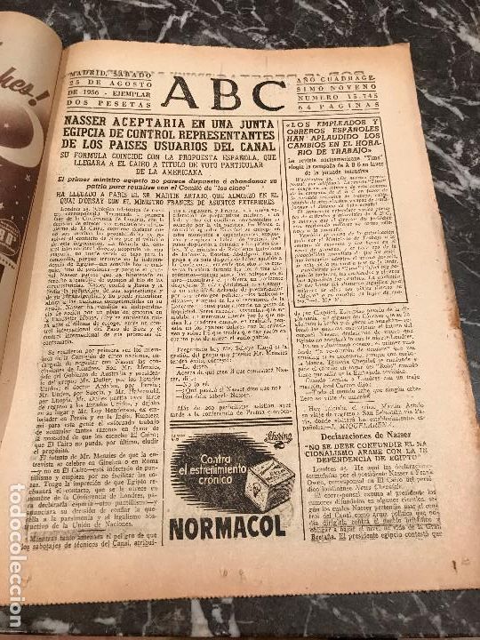 Coleccionismo de Revistas y Peri&oacute;dicos: Periodico ABC - 25 agosto a&ntilde;o 1956