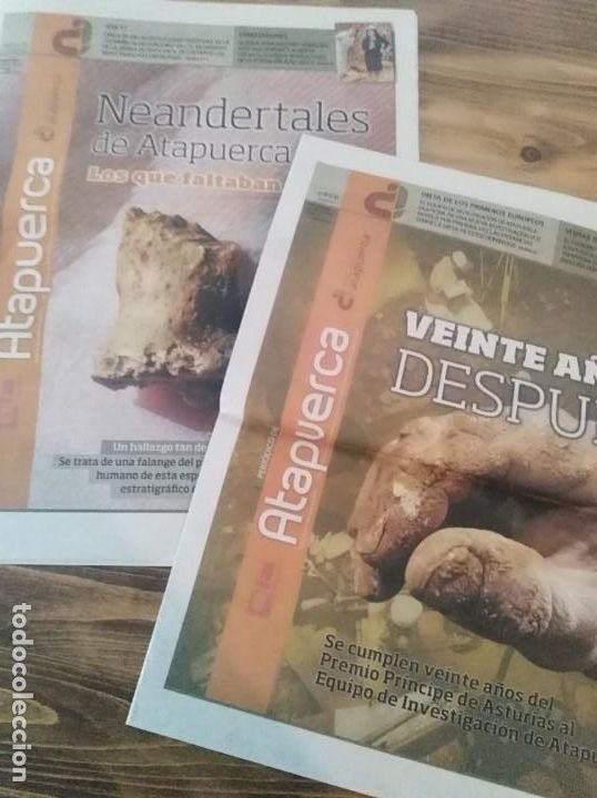 Coleccionismo de Revistas y Peri&oacute;dicos: Lote 2 Peri&oacute;dicos de Atapuerca -- a&ntilde;o 2017 Arqueolog&iacute;a historia neandertal Excavaciones Prehistoria