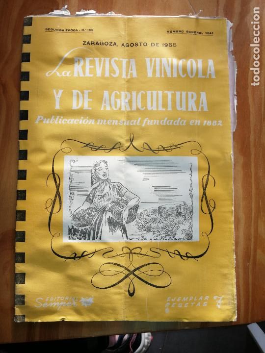 Collezionismo di Riviste e Giornali: LA REVISTA VIN&Iacute;COLA Y DE AGRICULTURA.AGOSTO 1955.EDITORIAL SEMPER.N&ordm;106