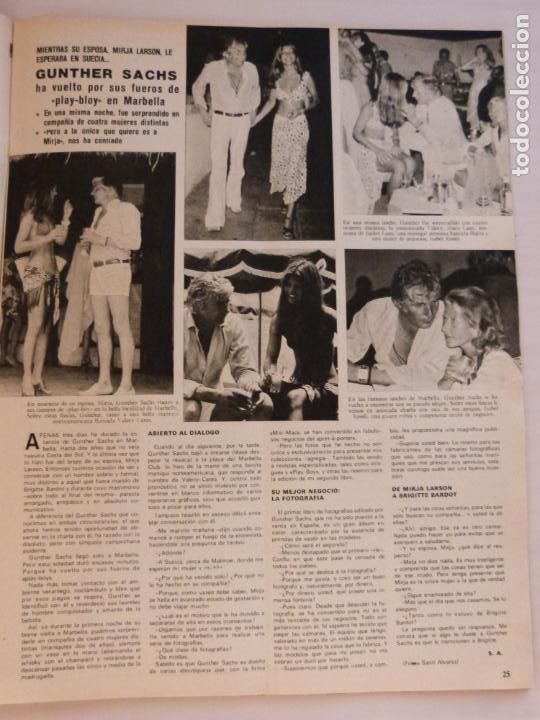 Coleccionismo de Revistas y Peri&oacute;dicos: RECORTE CLIPPING DE GUNTHER SACHS REVISTA SEMANA N&ordm; 1853 PAG. 25 L14