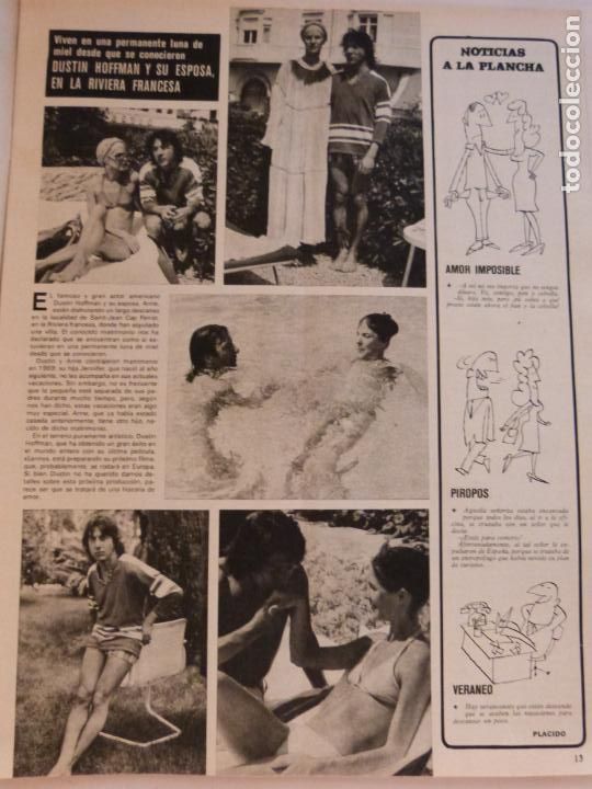 Coleccionismo de Revistas y Peri&oacute;dicos: RECORTE CLIPPING DE DUSTIN HOFFMAN Y SU ESPOSA ANNE REVISTA SEMANA N&ordm; 1853 PAG. 13 L14