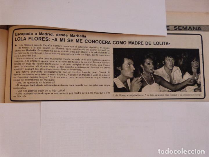 Coleccionismo de revistas y peri&oacute;dicos: RECORTE CLIPPING DE LOLA FLORES REVISTA SEMANA N&ordm; 1851 PAG. 57 L14