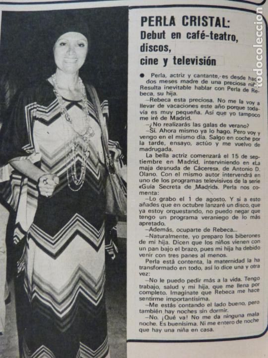 Coleccionismo de Revistas y Peri&oacute;dicos: RECORTE CLIPPING DE PERLA CRISTAL REVISTA SEMANA N&ordm; 1850 PAG. 58 L14