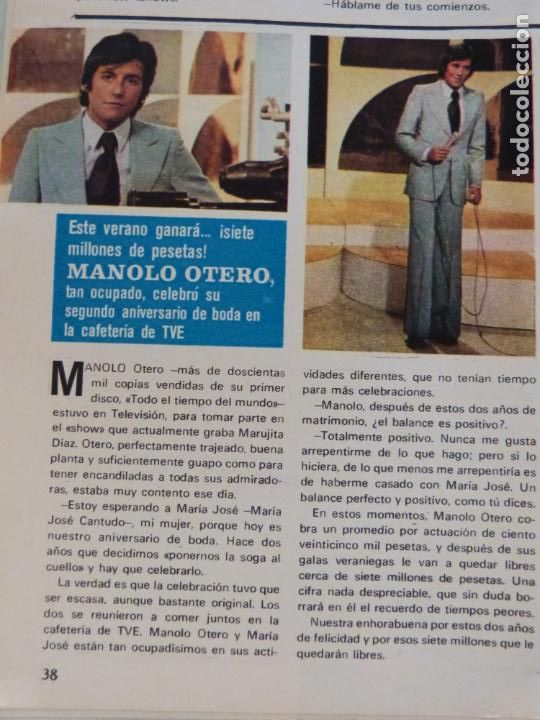 Coleccionismo de Revistas y Peri&oacute;dicos: RECORTE CLIPPING DE MANOLO OTERO REVISTA SEMANA N&ordm; 1850 PAG. 38 L14