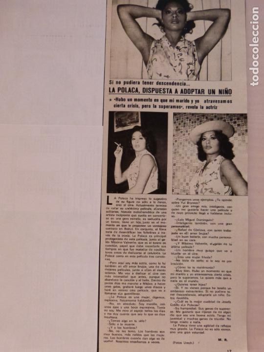 Coleccionismo de Revistas y Peri&oacute;dicos: RECORTE CLIPPING DE LA POLACA REVISTA SEMANA N&ordm; 1677 PAG. 17 L14