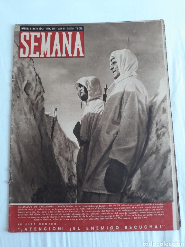Coleccionismo de Revistas y Peri&oacute;dicos: revista SEMANA - n. 115 - 5 Mayo 1942 - II Guerra Mundial