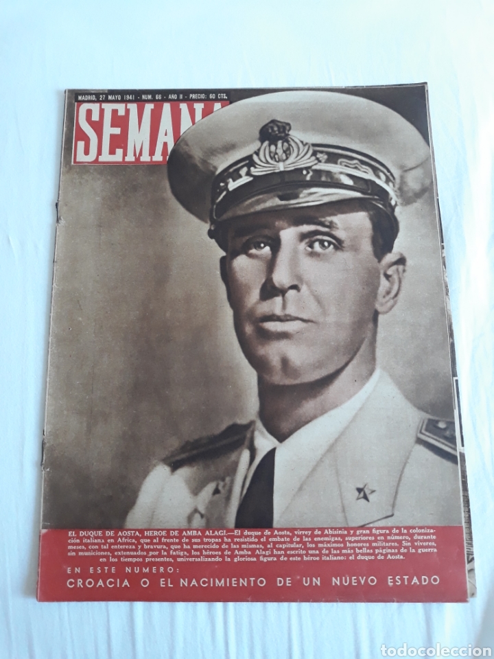 Coleccionismo de Revistas y Peri&oacute;dicos: revista SEMANA n. 66 - 27 Mayo 1941 - II Guerra Mundial