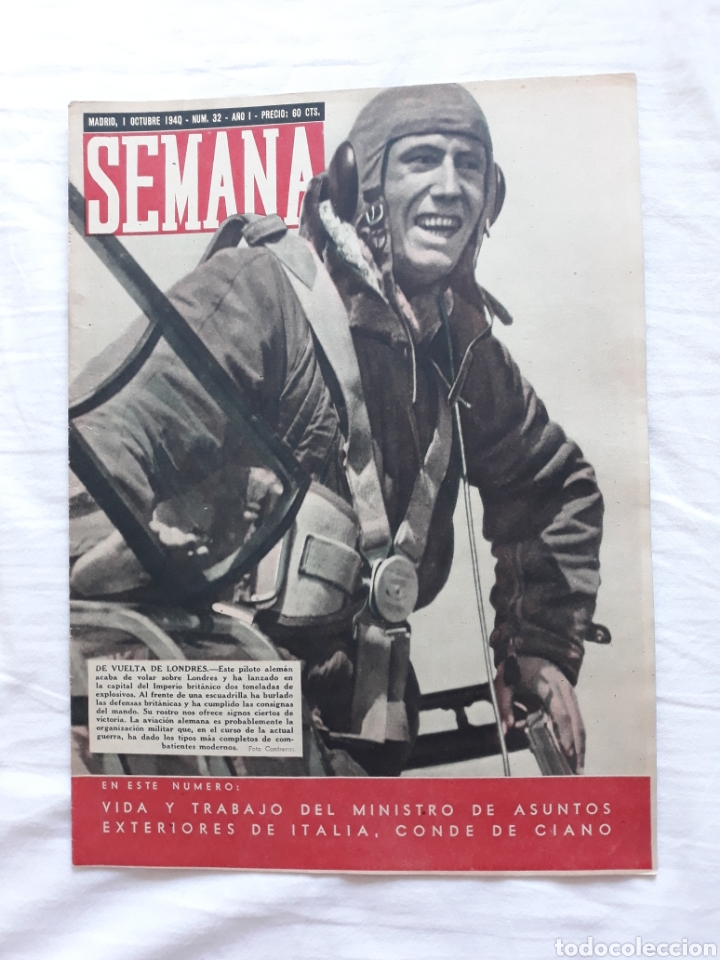 Coleccionismo de Revistas y Peri&oacute;dicos: revista SEMANA n. 32 - 1 Octubre 1940 - II Guerra Mundial