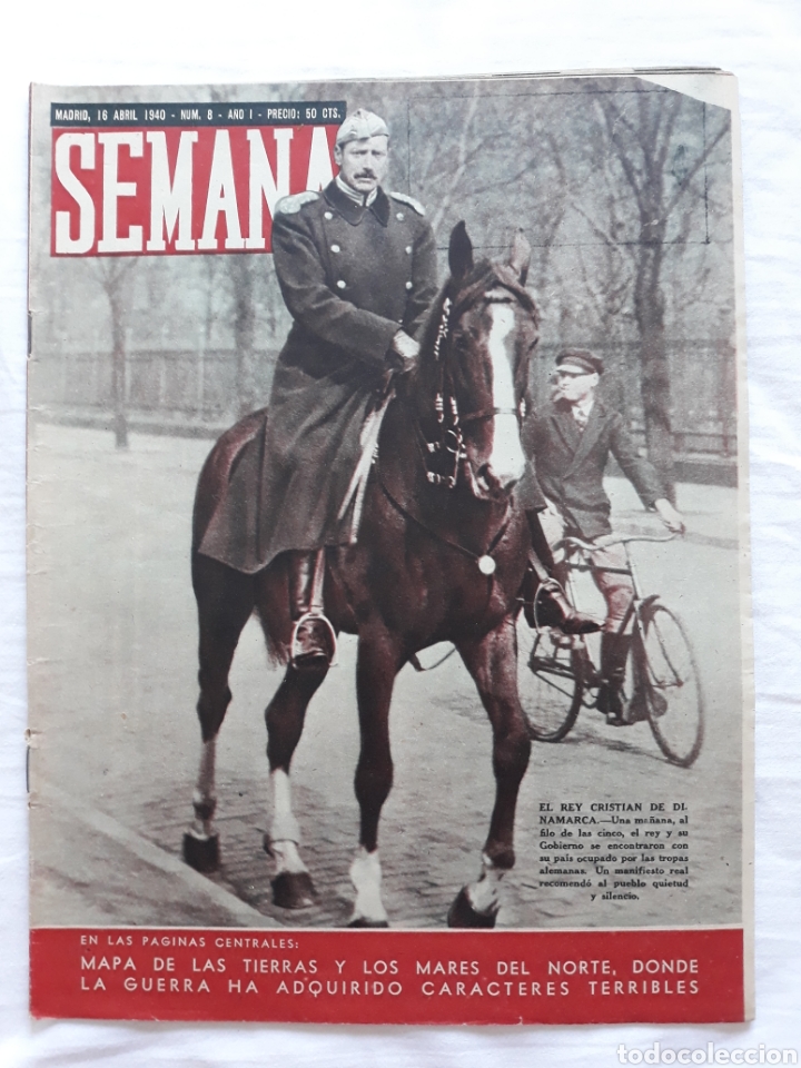 Coleccionismo de Revistas y Peri&oacute;dicos: revista SEMANA n. 8 - 16 Abril 1940 - II Guerra Mundial