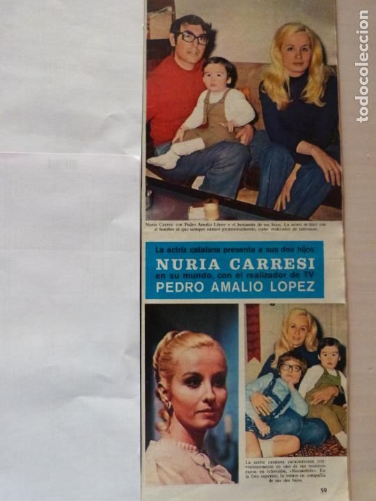 Coleccionismo de Revistas y Peri&oacute;dicos: RECORTE CLIPPING DE NURIA CARRESI REVISTA SEMANA N&ordm; 1681 PAG 59 Y 60 L16