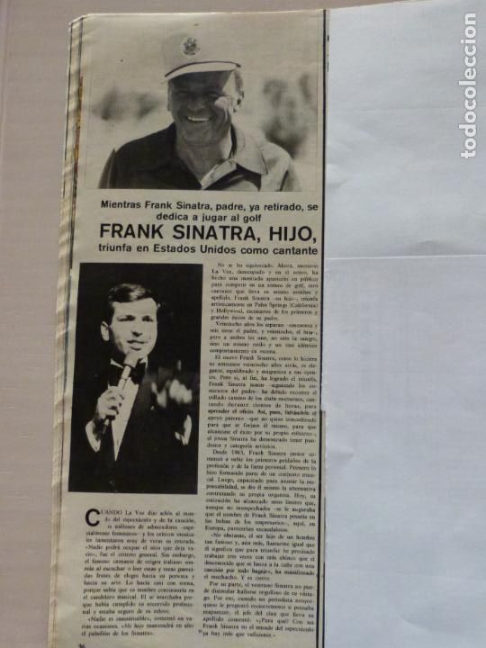 Collectionnisme de Revues et Journaux: RECORTE CLIPPING DE FRANK SINATRA HIJO REVISTA SEMANA N&ordm; 1681 PAG. 36 L16