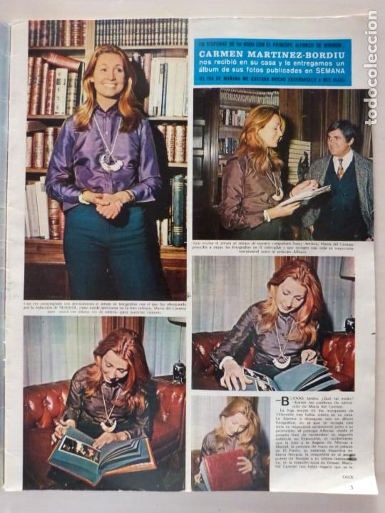 Coleccionismo de Revistas y Peri&oacute;dicos: RECORTE CLIPPING DE CARMEN MARTINEZ BORDIU REVISTA SEMANA N&ordm; 1673 PAG. 3 Y 4 L16