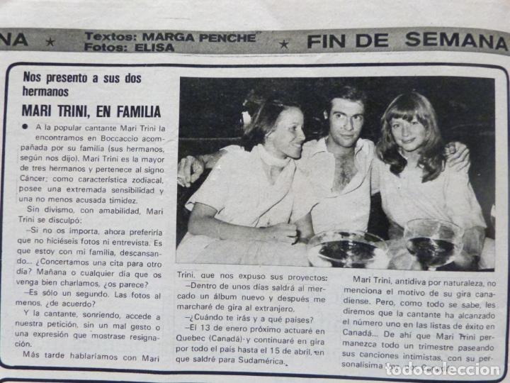 Coleccionismo de Revistas y Peri&oacute;dicos: RECORTE CLIPPING DE MARI TRINI REVISTA SEMANA N&ordm; 1860 PAG. 68 L16