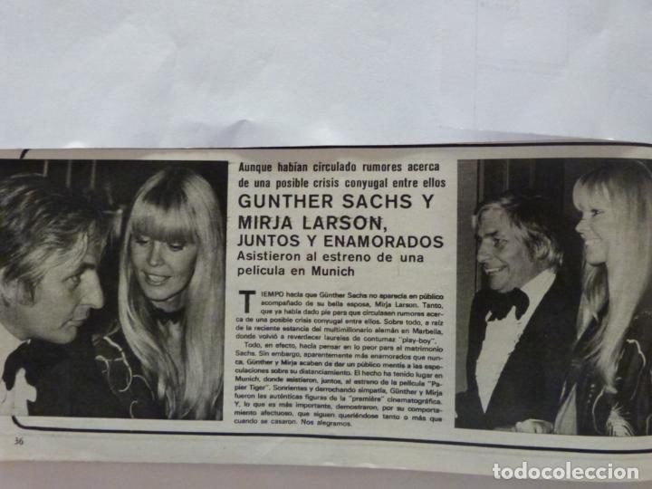 Coleccionismo de Revistas y Peri&oacute;dicos: RECORTE CLIPPING DE GUNTHER SACHS Y MIRJA LARSON REVISTA SEMANA N&ordm; 1860 PAG. 36 L16
