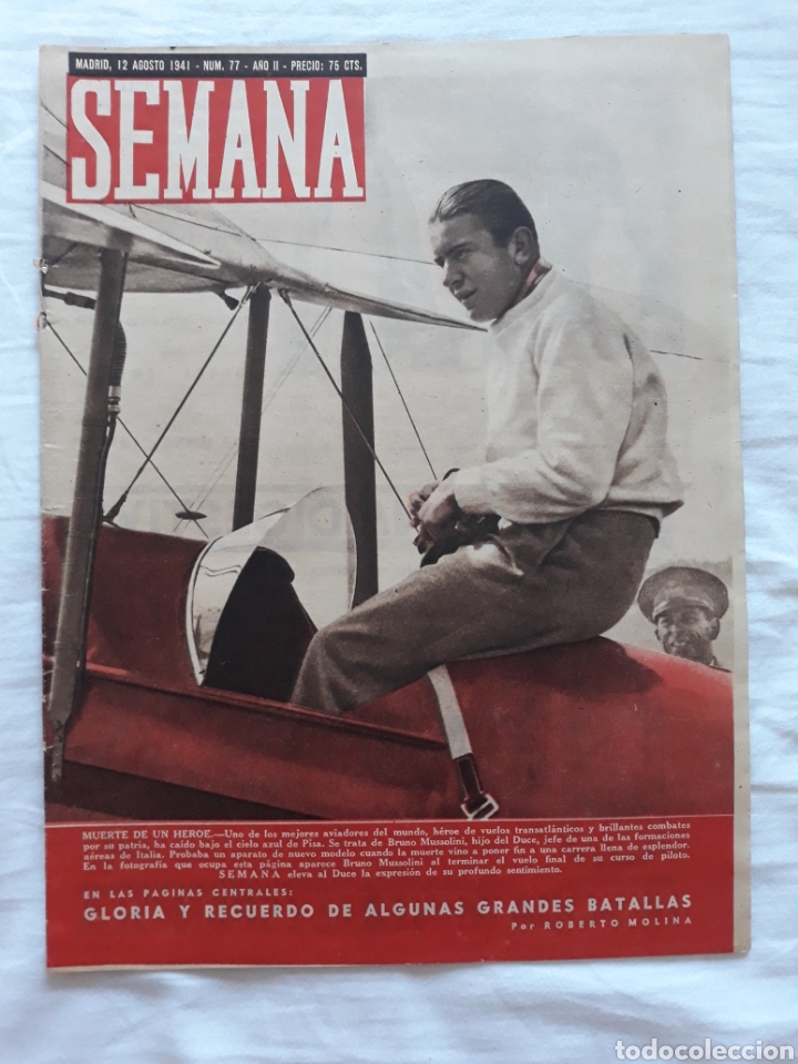 Coleccionismo de Revistas y Peri&oacute;dicos: revista SEMANA n. 77 - 12 Agosto 1941 - II Guerra Mundial