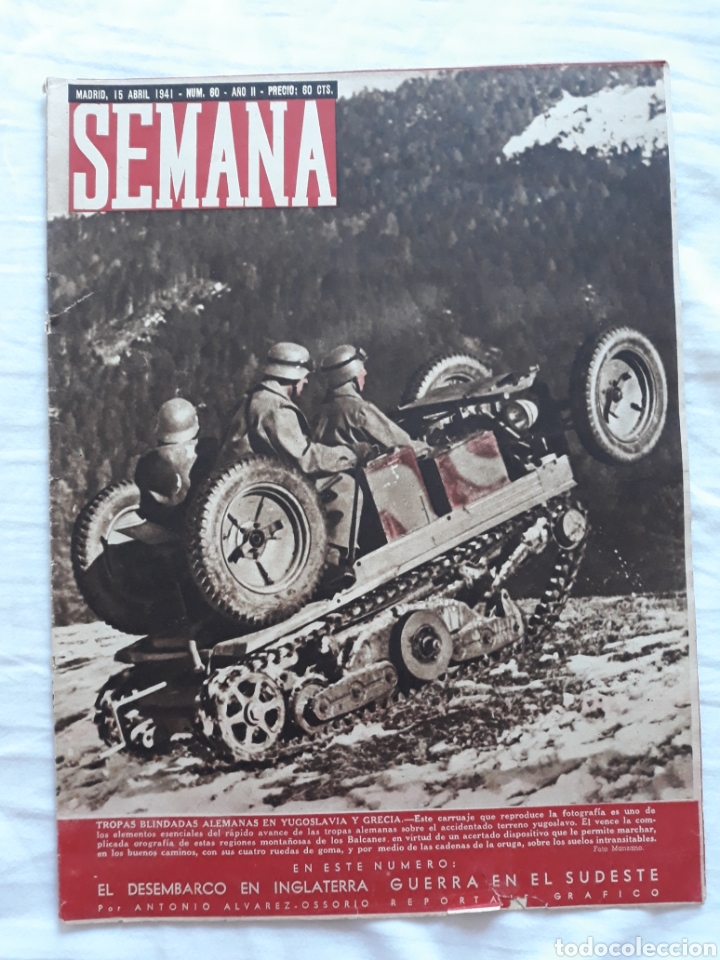 Coleccionismo de Revistas y Peri&oacute;dicos: revista SEMANA n. 60 - 15 Abril 1941 - II Guerra Mundial