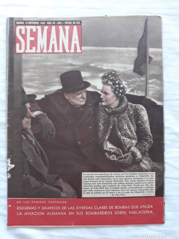 Coleccionismo de Revistas y Peri&oacute;dicos: revista SEMANA n. 39 - 19 Noviembre 1940 - II Guerra Mundial