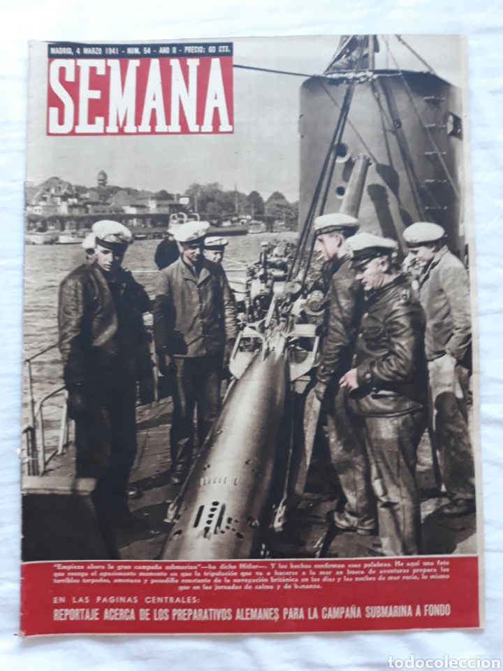 Coleccionismo de Revistas y Peri&oacute;dicos: revista SEMANA n. 54 - 4 Marzo 1941 - II Guerra Mundial