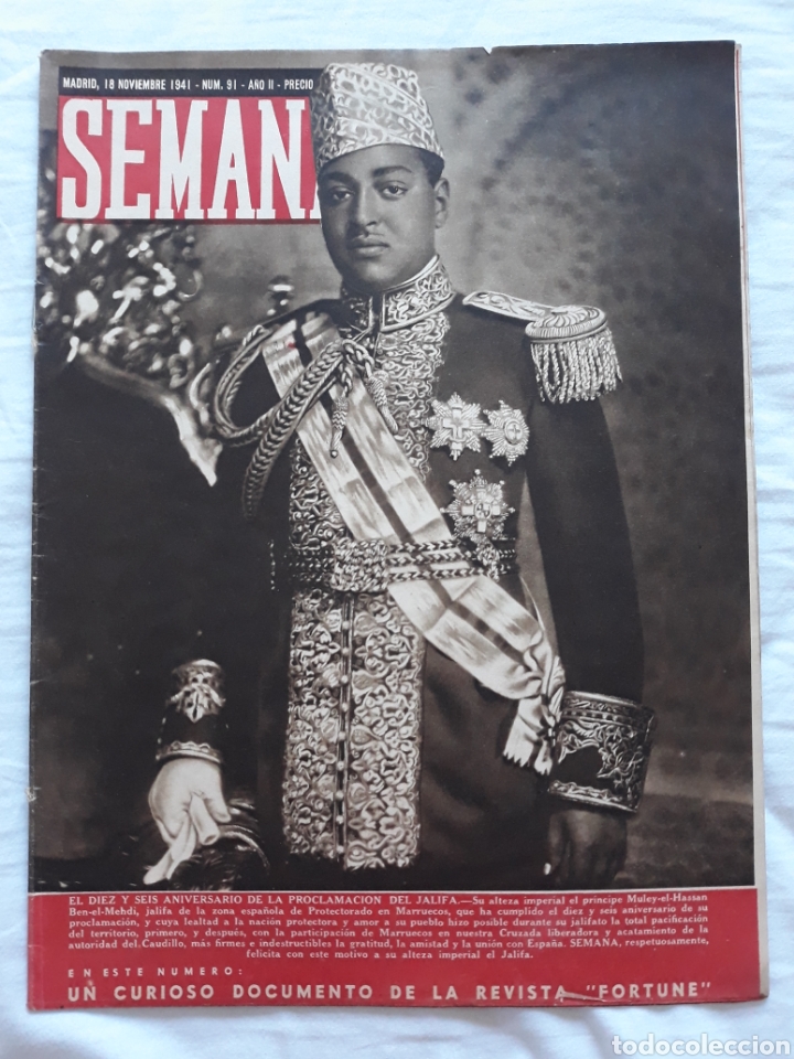 Coleccionismo de Revistas y Peri&oacute;dicos: revista SEMANA n. 91 - 18 Noviembre 1941 - II Guerra Mundial