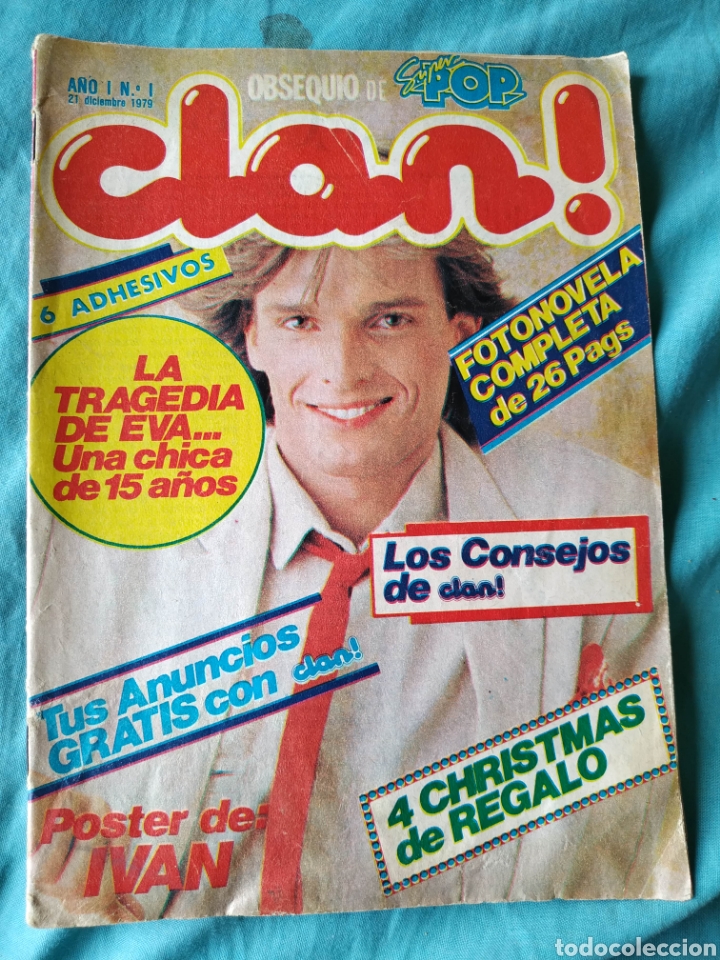 Coleccionismo de Revistas y Peri&oacute;dicos: Revista clan! A&ntilde;o 1 n&uacute;mero 1 Portada Miguel Bos&eacute; en el interior fotonovela (Faltan Christmas adhesi)