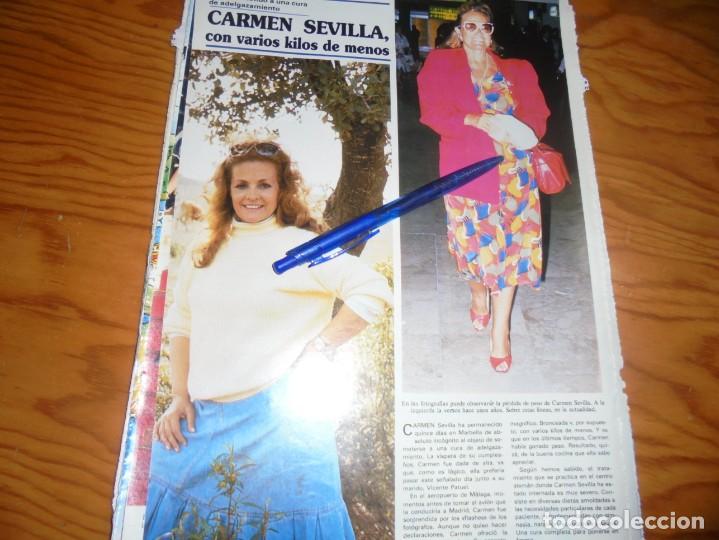 Coleccionismo de Revistas y Peri&oacute;dicos: RECORTE : CARMEN SEVILLA CON VARIOS KILOS MENOS. SEMANA, OCTBRE 1987 (#)