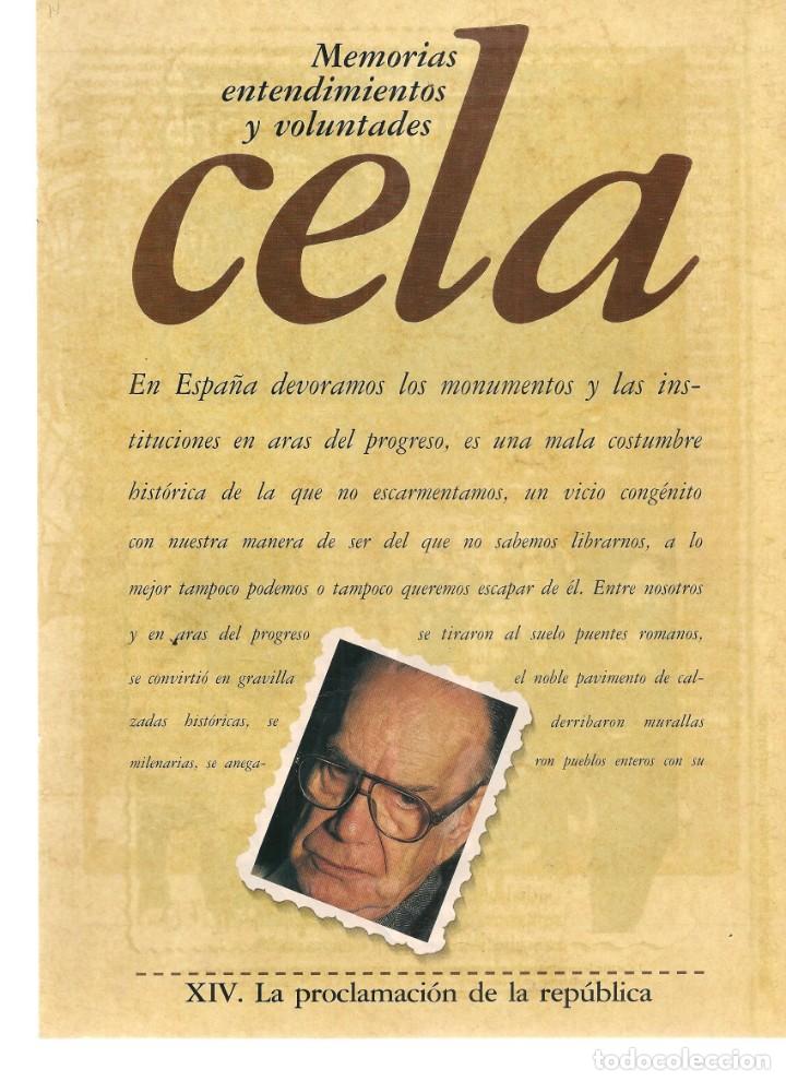 Collezionismo di Riviste e Giornali: CAMILO JOS&Eacute; CELA. MEMORIAS,./ FASC&Iacute;CULO XIV. LA PROCLAMACI&Oacute;N DE LA REP&Uacute;BLICA. DIARIO 16(STB15)