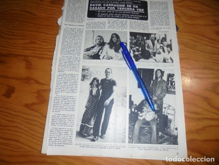 Coleccionismo de Revistas y Peri&oacute;dicos: RECORTE : DAVID CARRADINE ( KUNG-FU) SE CASA POR TERCERA VEZ. SEMANA, FBRERO 1977(#)