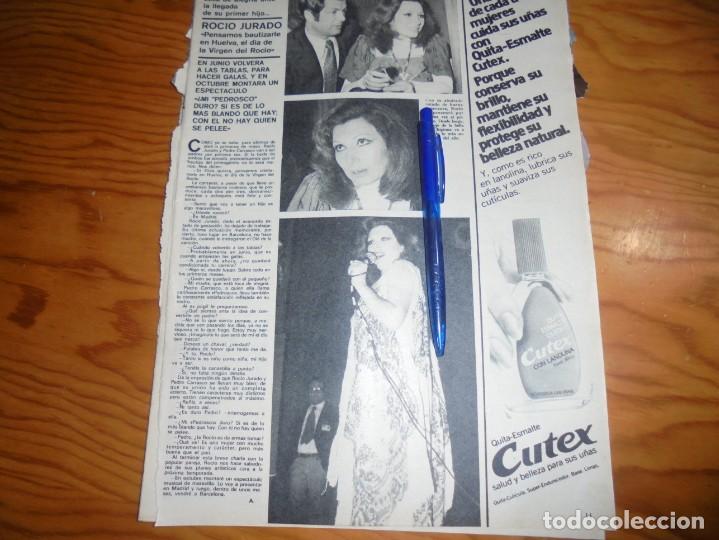 Coleccionismo de Revistas y Peri&oacute;dicos: RECORTE : ROCIO JURADO ESPERA SU PRIMER HIJO. SEMANA, FBRERO 1977(#)