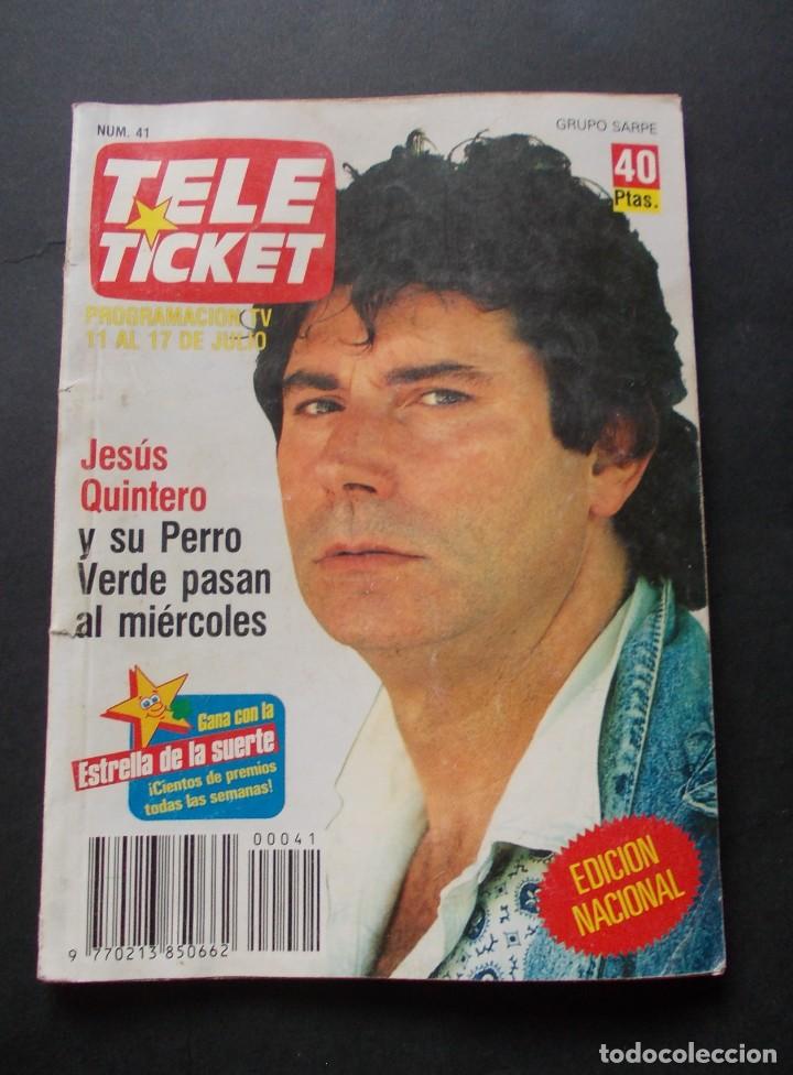 Coleccionismo de revistas y peri&oacute;dicos: Revista de programacion de TV Grupo Sarpe TELETICKET n&ordm; 41 Jesus Quintero