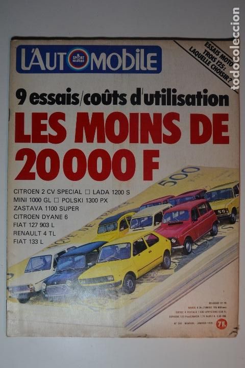 Coleccionismo de Revistas y Peri&oacute;dicos: 1979 L` AUTOMOBILE ENSAIO MINI COPPER CITROEN 2CV CITROEN DYANE RENAULT 4L