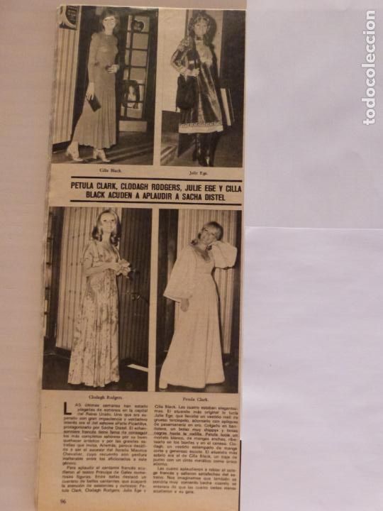 Coleccionismo de Revistas y Peri&oacute;dicos: RECORTE CLIPPING DE PETULA CLARK CLODAGH RODGERS JULIE EGE Y CILL REVISTA SEMANA N&ordm; 1680 PAG. 96 L17