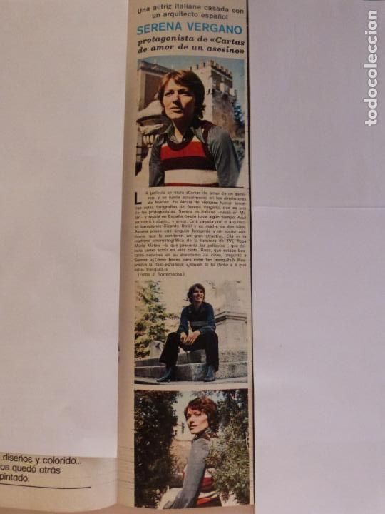 Coleccionismo de Revistas y Peri&oacute;dicos: RECORTE CLIPPING DE SERENA VERGANO REVISTA SEMANA N&ordm; 1680 PAG. 53 L17