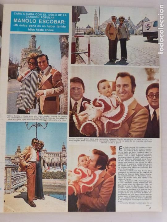 Coleccionismo de Revistas y Peri&oacute;dicos: RECORTE CLIPPING DE MANOLO ESCOBAR REVISTA SEMANA N&ordm; 1680 PAG. 3 Y 4 L17
