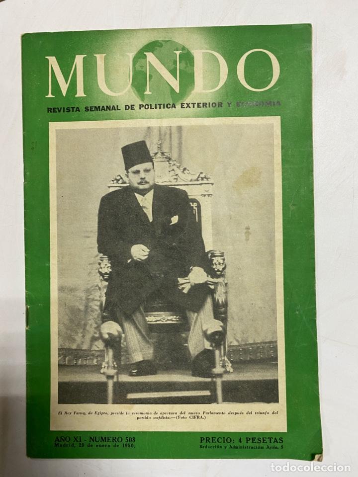 Coleccionismo de revistas y peri&oacute;dicos: MUNDO. REVISTA SEMANAL DE POLITICA EXTERIOR Y ECONOMIA. A&Ntilde;O XI. NUMERO 508. MADRID, 1950