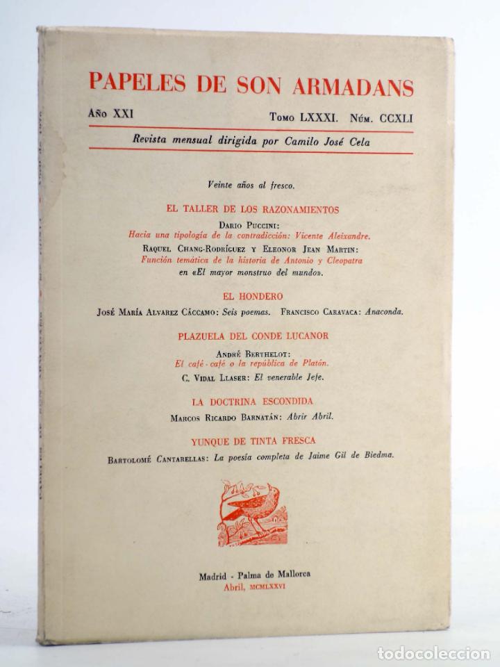 Coleccionismo de revistas y peri&oacute;dicos: Revista PAPELES DE SON ARMADANS Tomo 81. N&uacute;m. 241. Abril de 1976 (Dirigida Por Camilo Jos&eacute; Cela)