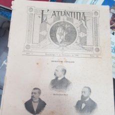 Coleccionismo de Revistas y Periódicos: ANTIGUA REVISTA LITERARIA EN CATALAN L' ATLANTIDA BARO FITER RAHOLA S. XIX 1896 BARCELONA