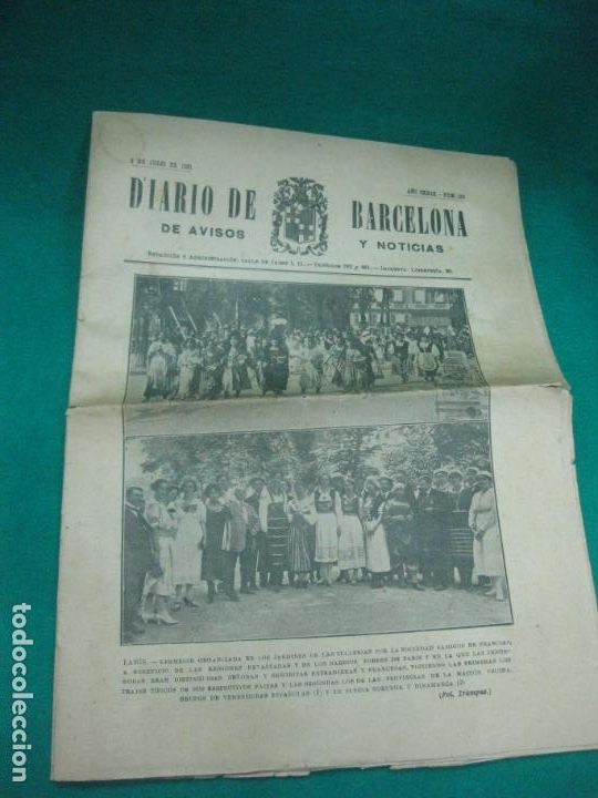 Collection Magazines and Newspapers: DIARIO DE BARCELONA N&ordm; 180. 2 DE JULIO DE 1921.