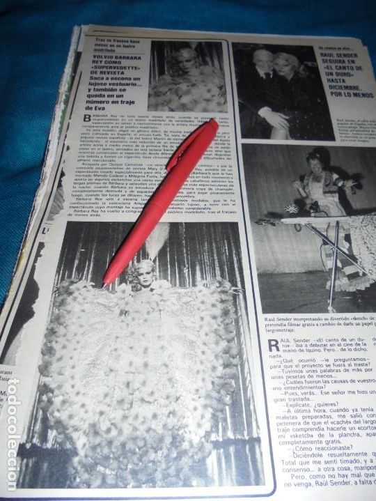 Coleccionismo de revistas y peri&oacute;dicos: RECORTE : BARBARA REY VUELVE COMO SUPERVEDETTE. SEMANA, NVMBRE 1979 (#)