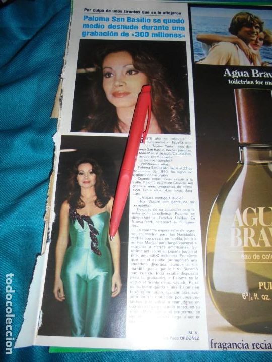 Coleccionismo de Revistas y Peri&oacute;dicos: RECORTE : PALOMA SAN BASILIO, INCIDENTE EN GRABACION 300 MILLONES. SEMANA, DCIMBRE 1979 (#)