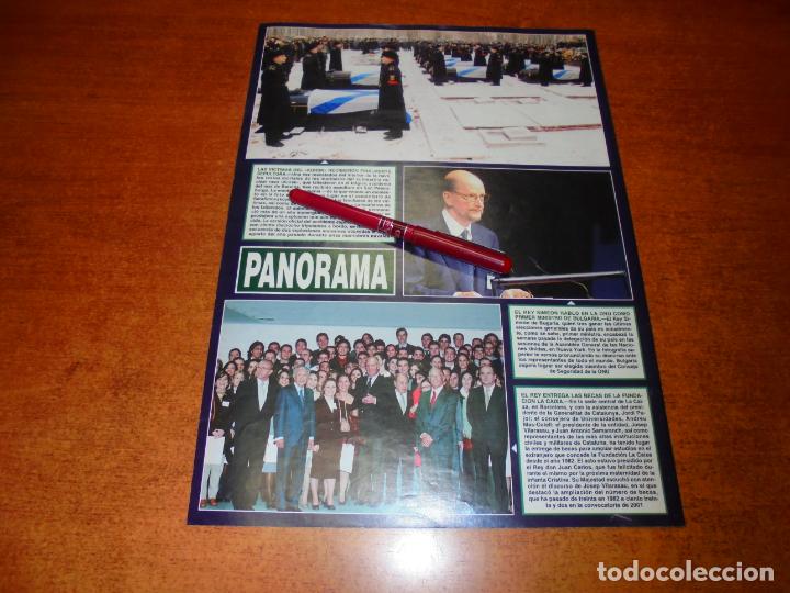 Collezionismo di Riviste e Giornali: CLIPPING 2001: REY ENTREGA BECAS FUNDACI&Oacute;N LA CAIXA, JORDI PUJOL, J.A. SAMARANCH, J. VILARASAU, MAS-