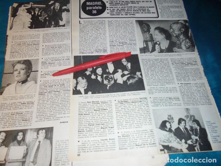 Coleccionismo de revistas y peri&oacute;dicos: RECORTE : CAMILO SESTO, MADRID PARALELO 38. SEMANA, FBRO 1976 (#)
