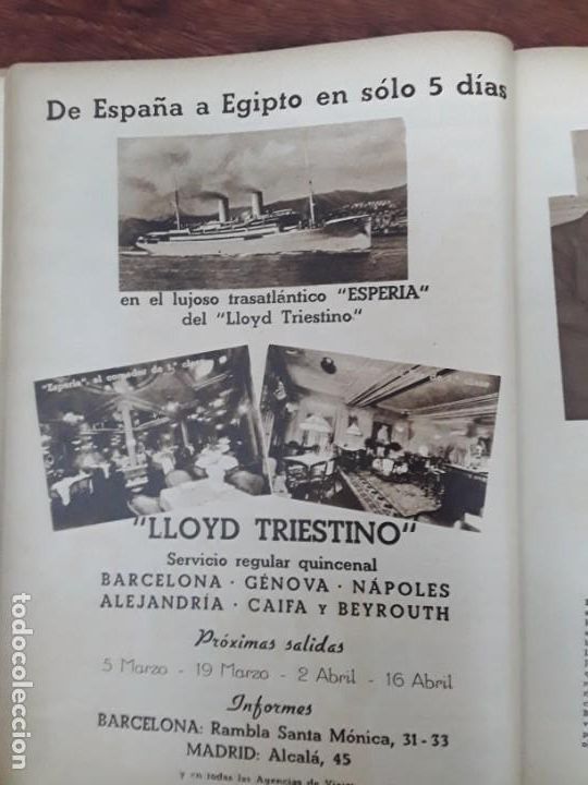 Colecionismo de Revistas e Jornais: TRASATLANTICO ESPERIA DE LLOYD TRIESTINO .ESPA&Ntilde;A EGIPTO EN SOLO 5 DIAS REVISTA A&Ntilde;O 1936