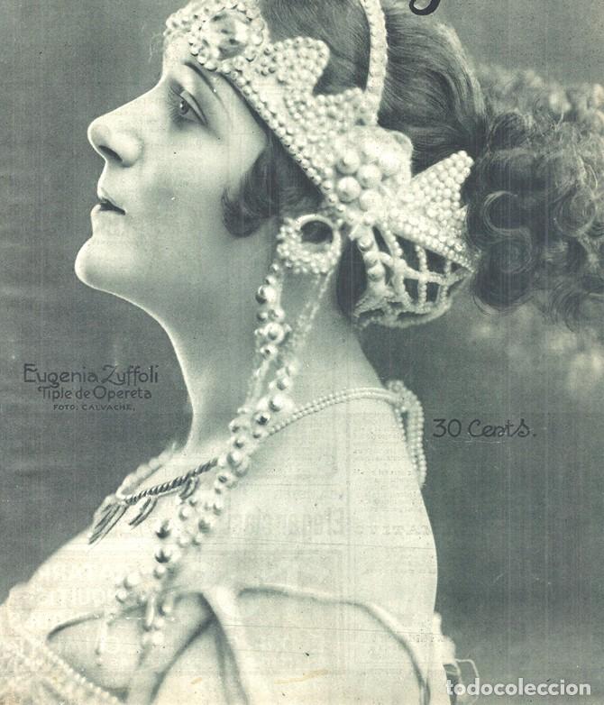 Sammeln von Zeitschriften und Zeitungen: 1923 HOJA REVISTA PORTADA ACTRIZ TIPLE DE OPERETA EUGENIA ZUFFOLI