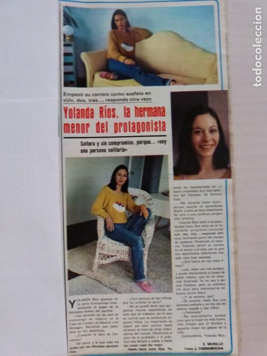 Coleccionismo de Revistas y Peri&oacute;dicos: RECORTE CLIPPING DE YOLANDA RIOS UN DOS TRES REVISTA SEMANA N&ordm; 2156 PAG. 71 L18