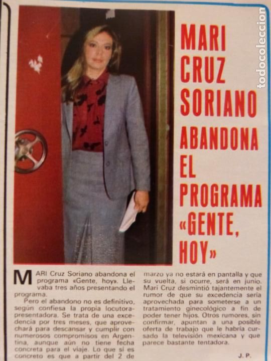 Coleccionismo de Revistas y Peri&oacute;dicos: RECORTE CLIPPING DE MARI CRUZ SORIANO REVISTA SEMANA N&ordm; 2143 PAG. 63 L18