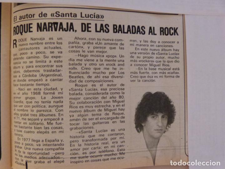Coleccionismo de Revistas y Peri&oacute;dicos: RECORTE CLIPPING DE ROQUE NARVAJA REVISTA SEMANA N&ordm; 2142 PAG. 73 L18