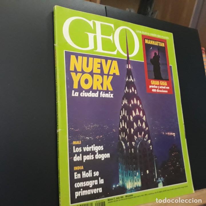Collectionnisme de Revues et Journaux: GEO N&ordm; 77 NUEVA YORK, LA CIUDAD F&Eacute;NIX. MANHATTAN, GRAN GU&Iacute;A. MALI, LOS V&Eacute;RTIGOS DEL PA&Iacute;S DOGON. INDI