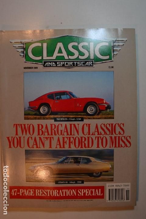 Coleccionismo de Revistas y Peri&oacute;dicos: 1989 CLASSIC & SPORTS TRIUMPH GT6 CITROEN SM